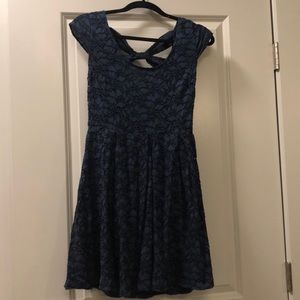 Jessica Simpson Cute Lacy A-Line Dress in Navy